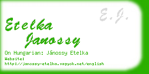etelka janossy business card