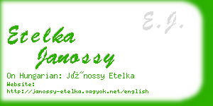 etelka janossy business card